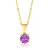 RS PURE ROSS-SIMONS AMETHYST PENDANT NECKLACE IN 14KT YELLOW GOLD. 16 INCHES