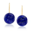 Ross-simons Lapis Earrings In 14kt Yellow Gold In Blue