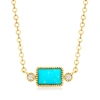 Rs Pure By Ross-simons Turquoise Necklace With Diamond Accents In 14kt Yellow Gold In Multi