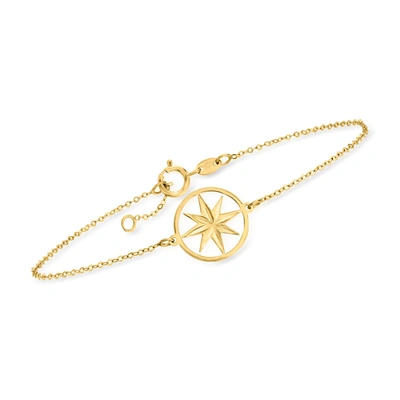 Rs Pure By Ross-simons Italian 14kt Yellow Gold North Star Bracelet