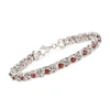 Ross-simons Sky Blue Topaz Byzantine Bracelet In Sterling Silver In Silver