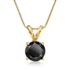 ROSS-SIMONS BLACK DIAMOND SOLITAIRE NECKLACE IN 14KT YELLOW GOLD