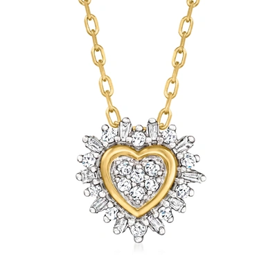 Canaria Fine Jewelry Canaria Diamond Heart Pendant Necklace In 10kt Yellow Gold In Silver