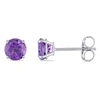 Mimi & Max Amethyst Stud Earrings In 14k White Gold In Purple