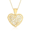 Ross-simons Italian Openwork Heart Pendant Necklace In 14kt Yellow Gold In Gold