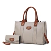Mkf Collection By Mia K Davina Vegan Leather Women's Tote Bag With Wallet In Beige