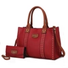 Mkf Collection By Mia K Davina Vegan Leather Women's Tote Bag With Wallet In Red