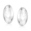 Ross-simons Italian Sterling Silver Oval Dome Earrings In Silver