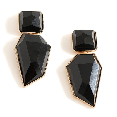 Sohi Black Color Black Stone Abstract Drop Earrings For Women's