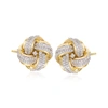 Ross-simons Diamond Love Knot Stud Earrings In 14kt Yellow Gold In Gold