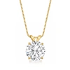 Ross-simons Cz Solitaire Necklace In 14kt Yellow Gold In Gold
