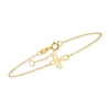RS PURE BY ROSS-SIMONS ITALIAN 14KT YELLOW GOLD LOOPED CROSS BRACELET