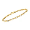 Ross-simons Bezel-set Diamond Linear Station Bracelet In 14kt Yellow Gold In Gold