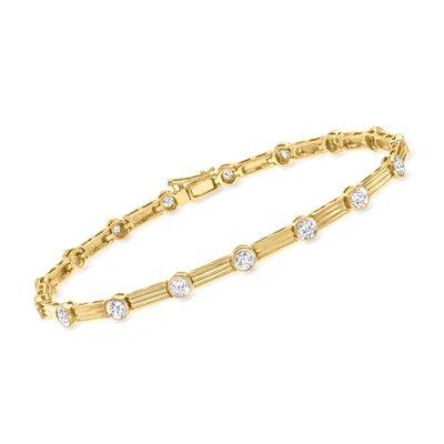 Ross-simons Bezel-set Diamond Linear Station Bracelet In 14kt Yellow Gold