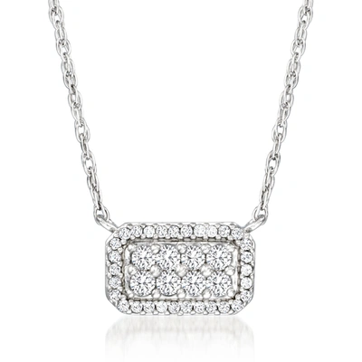 Rs Pure Ross-simons Diamond Cluster Necklace In Sterling Silver