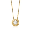 Ross-simons Double Bezel-set Diamond Solitaire Necklace In 14kt Yellow Gold In Gold