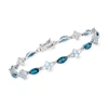 Ross-simons London And Sky Blue Topaz Tennis Bracelet In Sterling Silver In Silver