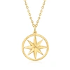 Rs Pure Ross-simons Italian 14kt Yellow Gold North Star Necklace In White