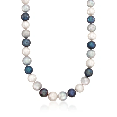 Ross-simons 12-13mm Multicolored Cultured Pearl Necklace With 14kt Yellow Gold