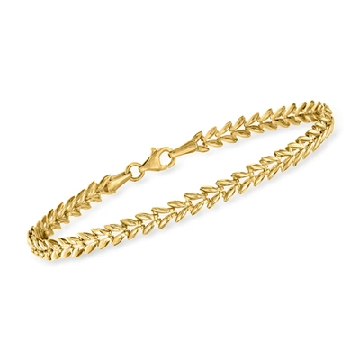 Rs Pure Ross-simons 14kt Yellow Gold Chevron Chain Bracelet In White