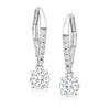 Ross-simons Diamond Drop Earrings In 14kt White Gold In Silver