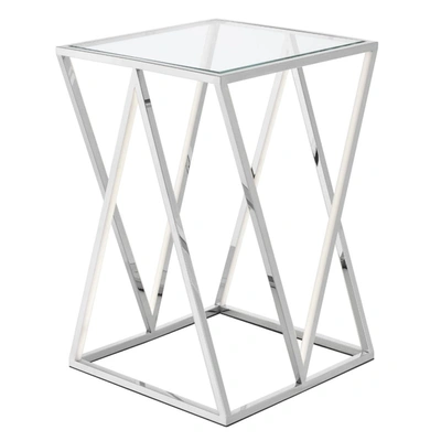 Finesse Decor Led Side Table In Silver