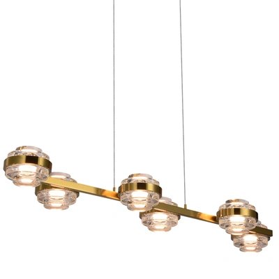 Vonn Lighting Milano Vac3ln336ab 39" 6-light Pendant Lighting Height Adjustable Integrated Led Linear Chandelier I