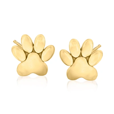 Ross-simons 14kt Yellow Gold Petite Animal Paw Stud Earrings