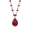 Ross-simons Ruby Station Necklace In 14kt Yellow Gold In Red