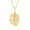 CANARIA FINE JEWELRY CANARIA 10KT YELLOW GOLD MONSTERA LEAF PENDANT NECKLACE