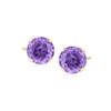 Ross-simons Amethyst Stud Earrings In 14kt Yellow Gold In Purple