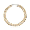Ross-simons Italian Tri-colored Sterling Silver Braided Herringbone Collar Necklace In Silver