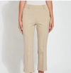 Lyssé Amanda High Rise Cropped Bootcut Pants In Beige