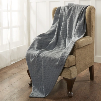 Modern Threads 100% Cotton Thermal Blanket In Silver