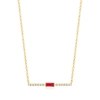 RS PURE BY ROSS-SIMONS RUBY AND . DIAMOND BAR NECKLACE IN 14KT YELLOW GOLD