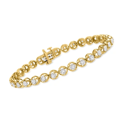 Ross-simons Diamond Tennis Bracelet In 18kt Gold Over Sterling In Silver