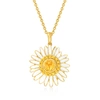 Ross-simons Citrine And White Enamel Daisy Pendant Necklace In 18kt Gold Over Sterling In Gold