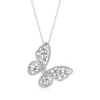 Ross-simons Diamond Butterfly Pendant Necklace In 14kt White Gold In Silver