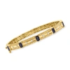 Ross-simons Sapphire And . Diamond Bangle Bracelet In 18kt Gold Over Sterling In Gold