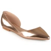 Journee Collection Women's Cortni Pointed Toe D'orsay Flats In Gold