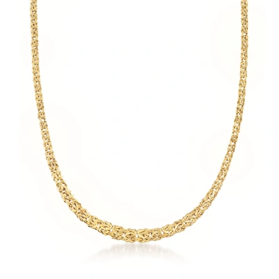 Ross-simons 14kt Yellow Gold Graduated Byzantine Necklace In White