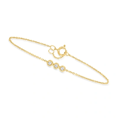 Canaria Fine Jewelry Canaria Bezel-set Diamond Trio Bracelet In 10kt Yellow Gold In Silver