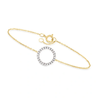 Canaria Fine Jewelry Canaria Diamond Circle Bracelet In 10kt Yellow Gold In Silver