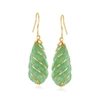 Ross-simons Jade Drop Earrings In 14kt Yellow Gold In Green