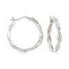 Ross-simons Diamond Twisted Hoop Earrings In Sterling Silver In Silver