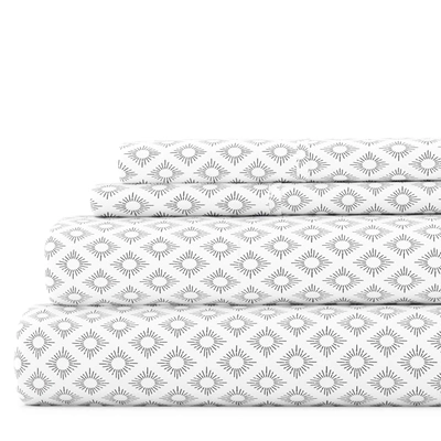Ienjoy Home Polaris Gray Pattern Sheet Set Ultra Soft Microfiber Bedding, Queen In Grey