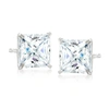 Ross-simons Princess-cut Cz In 14kt White Gold In Silver