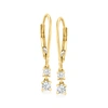 Canaria Fine Jewelry Canaria Diamond 2-stone Drop Earrings In 10kt Yellow Gold In Silver