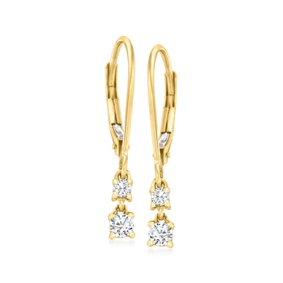 Canaria Fine Jewelry Canaria Diamond 2-stone Drop Earrings In 10kt Yellow Gold In Silver