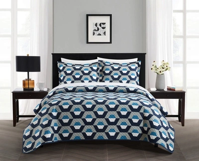 Chic Home Arthel 3-piece Quilt Set In Blue